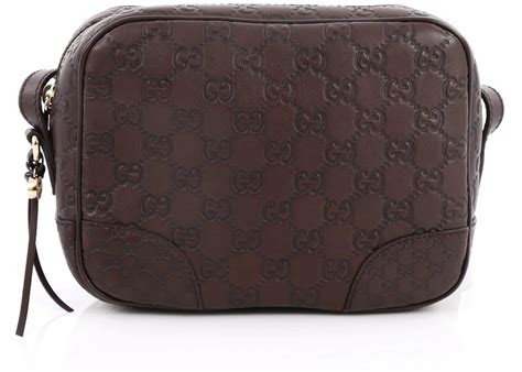 Gucci Bree Disco Crossbody Guccissima Mini Dark Brown 